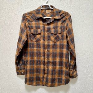 RedHead Men's Plaid Casual Button Down Shirt - Blue and Brown, Size L